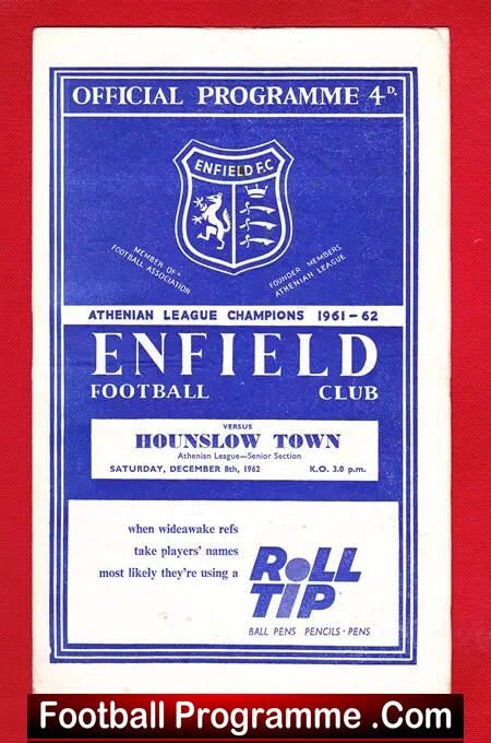 Enfield v Hounslow Town 1962 – Athenian League