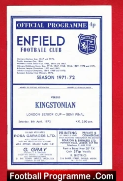 Enfield v Kingstonian 1972 – Senior Cup Semi Final