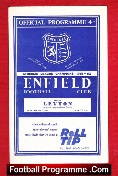 Enfield v Leyton 1962 – Athenian League