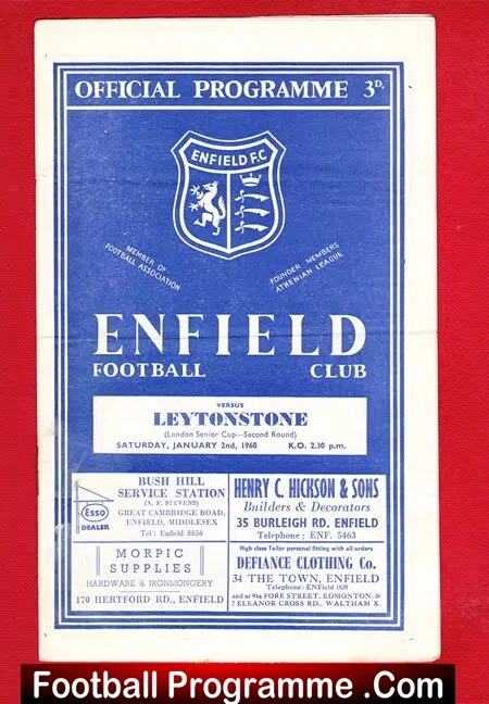 Enfield v Leytonstone 1960 – London Senior Cup