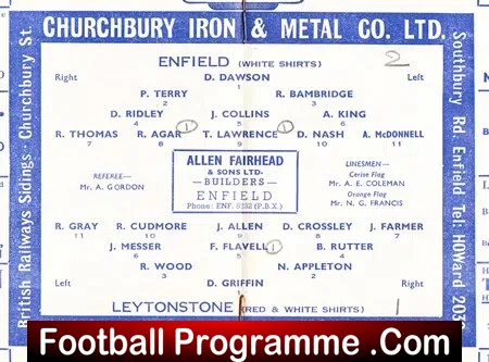 Enfield v Leytonstone 1960 - London Senior Cup