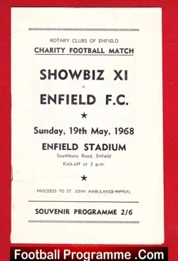 Enfield v Show Biz XI 1968 – Charity Game + Billy Wright