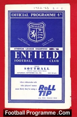 Enfield v Southall 1962 - football programme