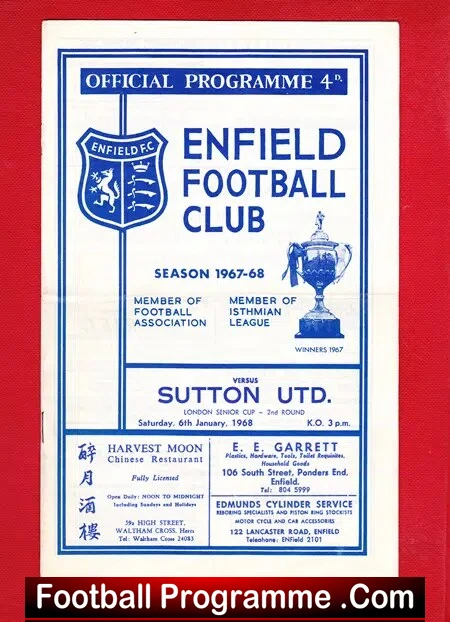 Enfield v Sutton United 1968