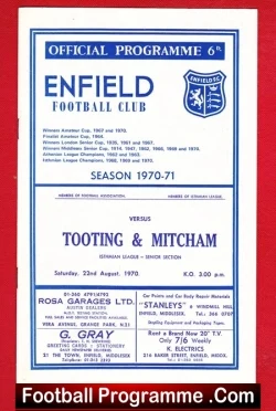Enfield v Tooting Mitcham 1970