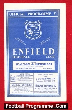 Enfield v Walton Hersham 1961