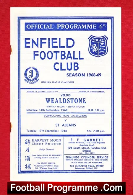 Enfield v Wealdstone 1968
