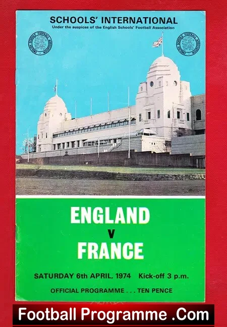 England v France 1974 – Schoolboys at Wembley