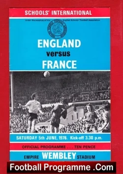 England v France 1976 – Schoolboys at Wembley