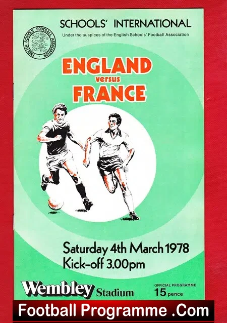 England v France 1978 – Schoolboys at Wembley