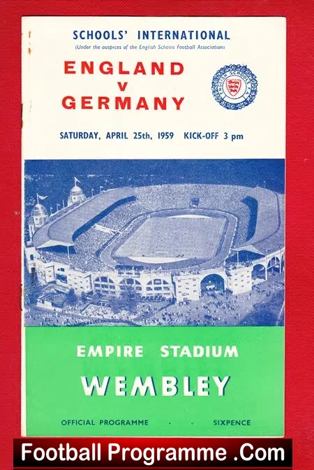 England v Germany 1959 – Schoolboys at Wembley