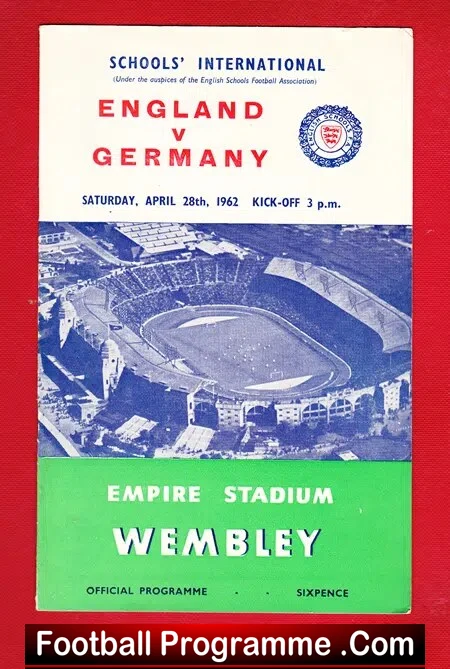 England v Germany 1962 – Schoolboys at Wembley