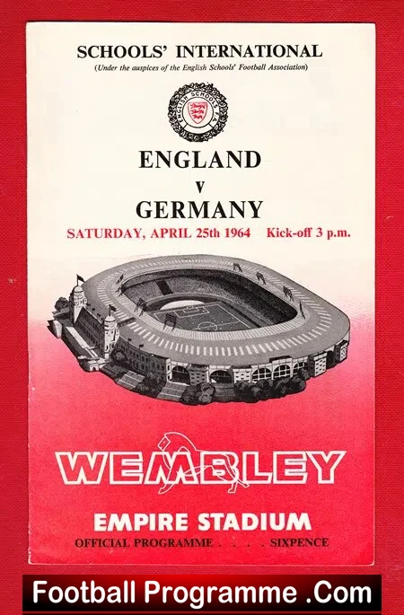 England v Germany 1964 – Schoolboys at Wembley