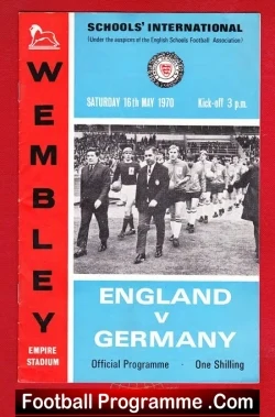 England v Germany 1970 – Schoolboys at Wembley