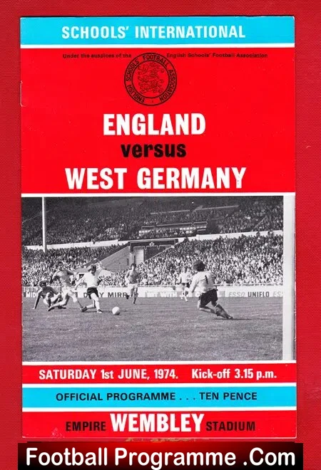 England v Germany 1974 – Schoolboys at Wembley