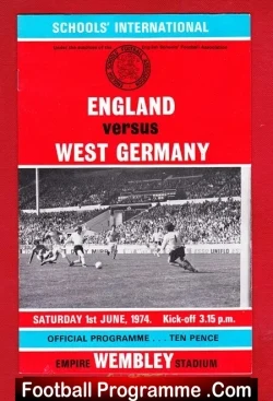 England v Germany 1974 – Schoolboys at Wembley