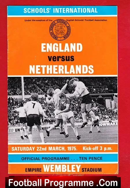 England v Holland 1975 – Schoolboys at Wembley – Netherlands