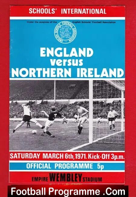 England v Northern Ireland 1971 – Schoolboys at Wembley