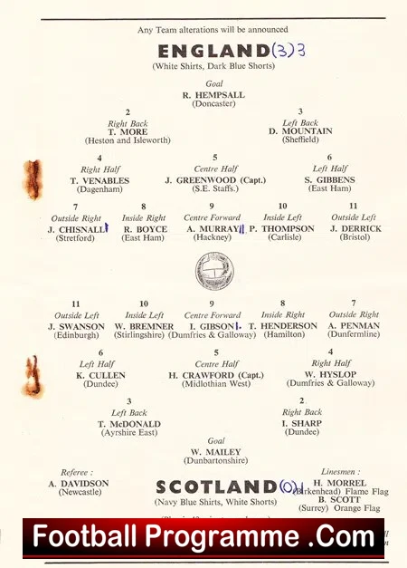 England v Scotland 1958 – Schoolboys at Wembley
