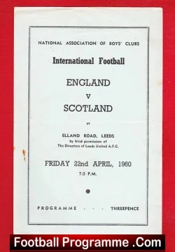 England v Scotland 1960 – Schoolboys at Leeds