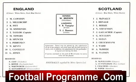 England v Scotland 1967 - Schoolboys at Wembley