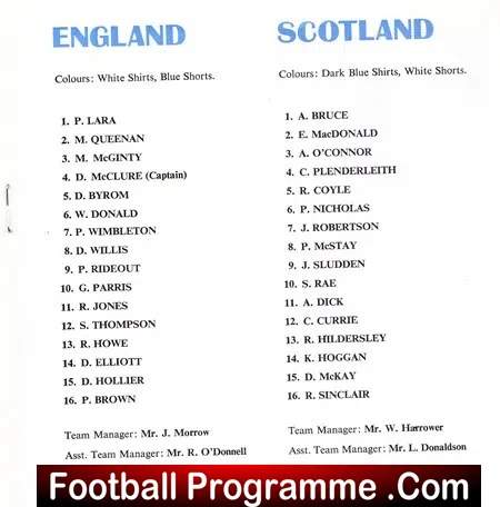 England v Scotland 1980 - Schoolboys at Wembley