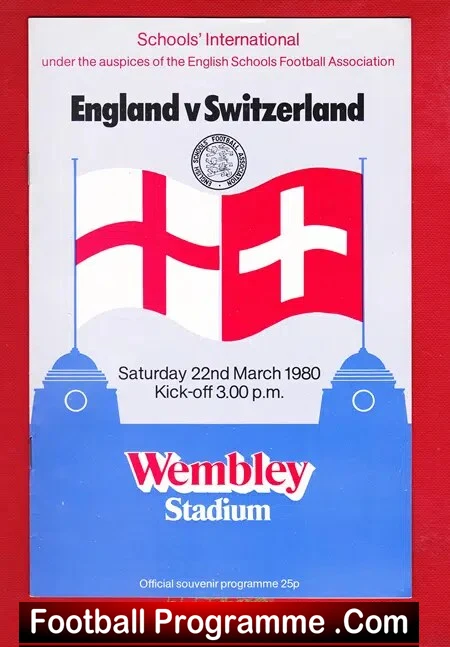 England v Switzerland 1980 – Schoolboys at Wembley