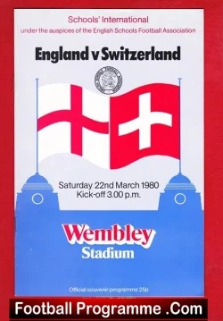 England v Switzerland 1980 – Schoolboys at Wembley