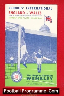 England v Wales 1951 – Schoolboys at Wembley Duncan Edwards