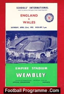 England v Wales 1955 – Schoolboys at Wembley