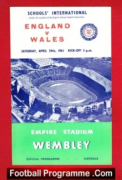 England v Wales 1961 – Schoolboys at Wembley