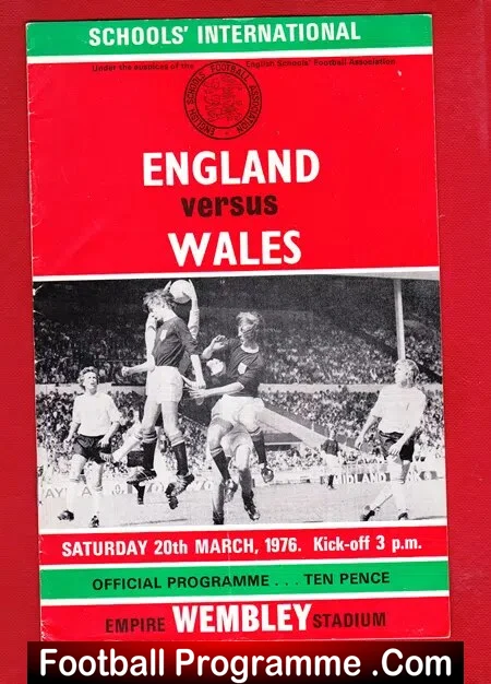 England v Wales 1976 – Schoolboys at Wembley