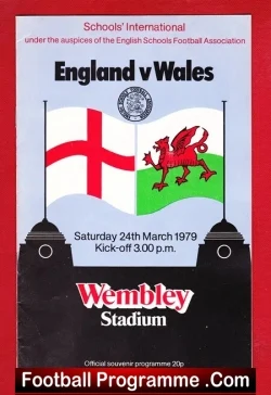 England v Wales 1979 – Schoolboys at Wembley