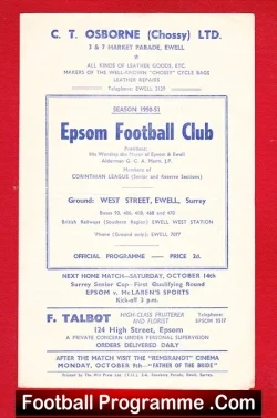 Epsom v Cobham 1950 – FA Amater Cup