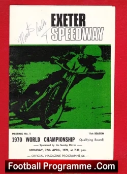 Exeter Speedway World Championship 1970 – Signed Martin Ashby