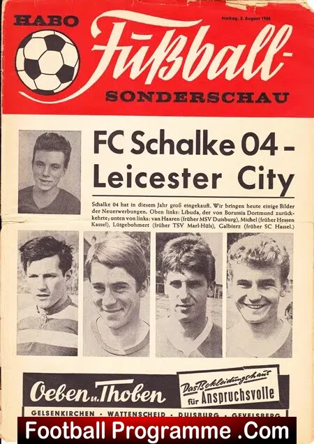 FC Schalke v Leicester City 1968 – Germany German Team