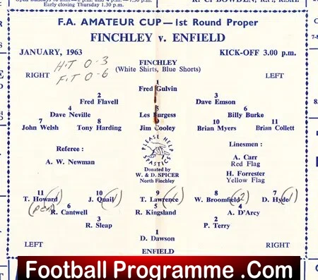 Finchley v Enfield 1963 - FA Amateur Cup