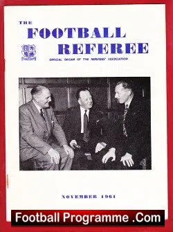 Football Referee Association Official Magazine 1961 – November