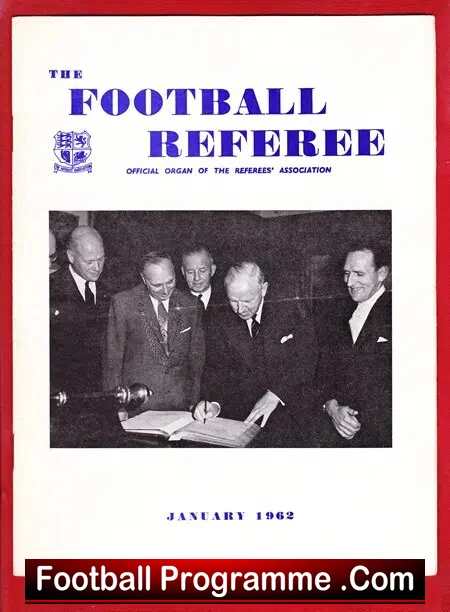 Football Referee Association Official Magazine 1962 – January