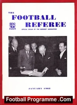 Football Referee Association Official Magazine 1962 – January