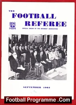 Football Referee Association Official Magazine 1962 – September