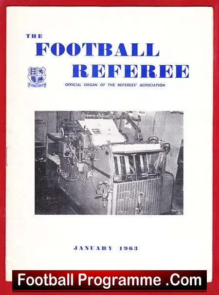 Football Referee Association Official Magazine 1963 – January