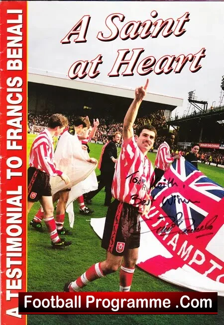 Francis Benali Testimonial Benefit Match Southampton 1997 SIGNED
