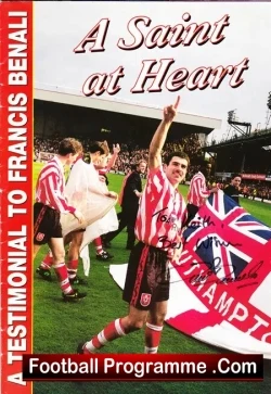 Francis Benali Testimonial Benefit Match Southampton 1997 SIGNED