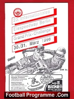 Germany Berlin Speedway Programme Grand Prix 1996 + Ticket
