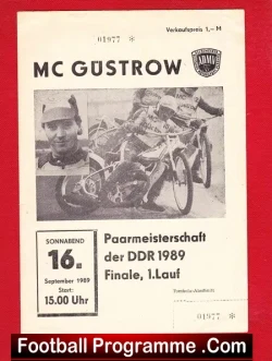 Germany Gustrow Speedway Programme 1989 – Final