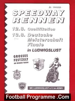 Germany Rennen Speedway Programme Deutsche Final 1994