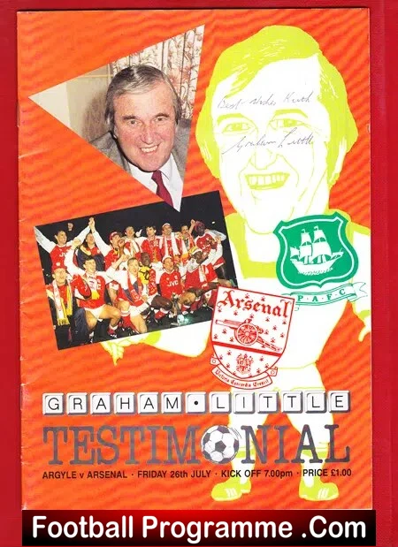 Graham Little Testimonial Benefit Match Plymouth Arsenal SIGNED
