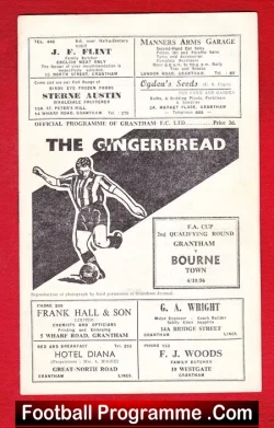 Grantham Town v Bourne Town 1956 – FA Cup Qualifying