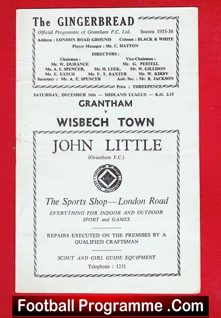 Grantham Town v Wisbech Town 1950s – Midlands League